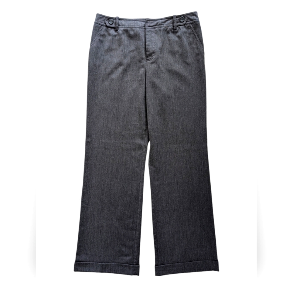Wide-leg herringbone trousers